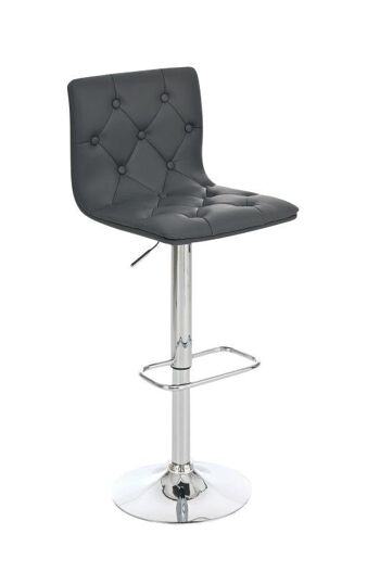 Tabouret de bar Bristol Gris 48x40x92 Gris Métal chromé