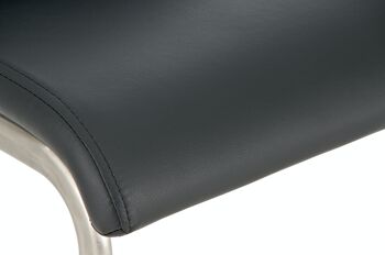 Tabouret de bar Newport noir 50x40x96 cuir artificiel noir acier inoxydable 5