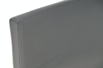 Tabouret de bar Newport Gris 50x40x96 Similicuir gris acier inoxydable 4