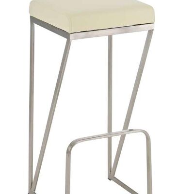Bar stool Leeds cream 36x35.5x80 cream leatherette stainless steel