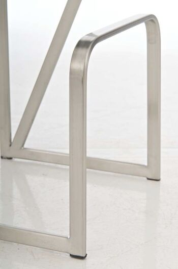 Tabouret de bar Leeds crème 36x35,5x80 simili cuir crème inox 5