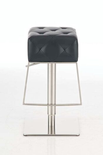 Tabouret de bar Mansfield noir 42x42x68 cuir artificiel noir acier inoxydable 2