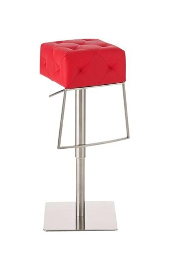 Tabouret de bar Mansfield rouge 42x42x68 cuir artificiel rouge acier inoxydable 1