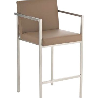 Tabouret de bar Atlantic boue 54x49,5x97 boue simili cuir acier inoxydable