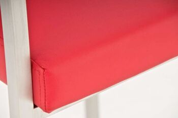 Tabouret de bar Atlantic rouge 54x49,5x97 cuir artificiel rouge acier inoxydable 3