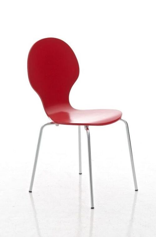 Bezoekersstoel Diego rood 45x43x86 rood Hout Verchroomd metaal