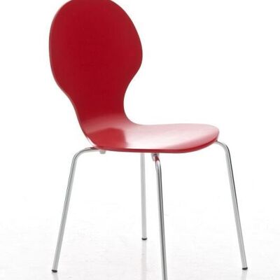Visitors chair Diego red 45x43x86 red Wood Chromed metal