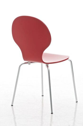 Chaise visiteur Diego rouge 45x43x86 rouge Bois Métal chromé 6