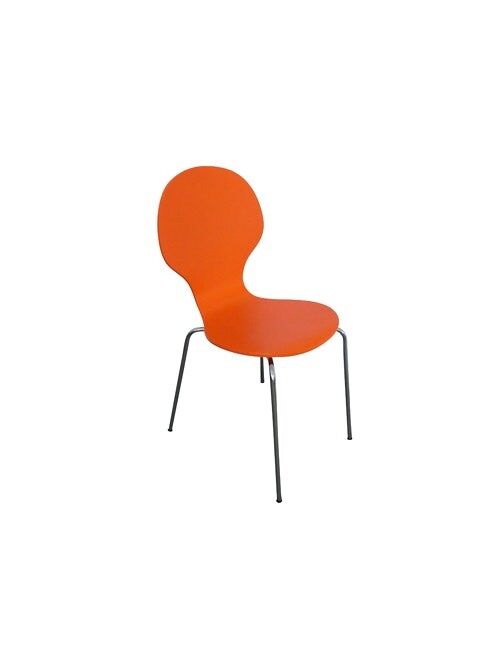 Bezoekersstoel Diego oranje 45x43x86 oranje Hout Verchroomd metaal