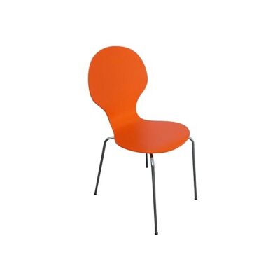 Bezoekersstoel Diego oranje 45x43x86 oranje Hout Verchroomd metaal