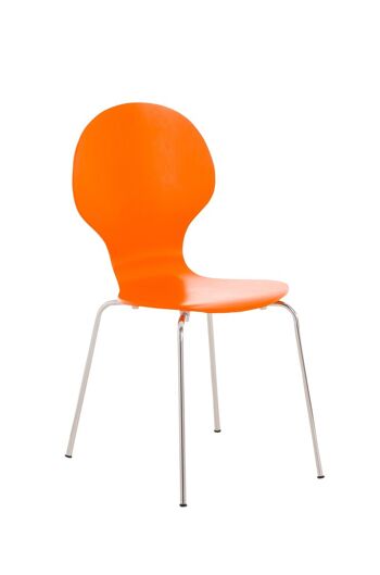 Chaise visiteur Diego orange 45x43x86 orange Bois Métal chromé 2