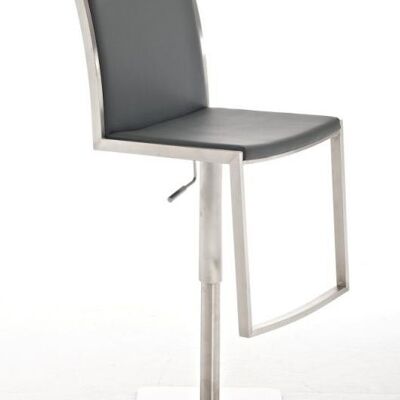 Tabouret de bar ECO Gris 43x42x91 Cuir artificiel gris acier inoxydable