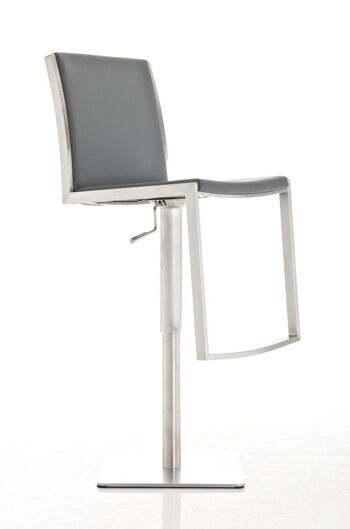 Tabouret de bar ECO Gris 43x42x91 Cuir artificiel gris acier inoxydable 2