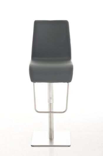 Tabouret de bar James Grey 57x41x93 Similicuir gris acier inoxydable 3