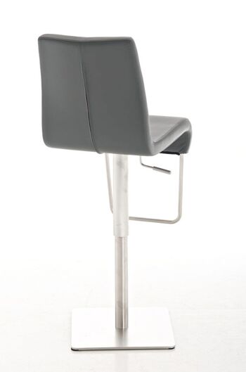 Tabouret de bar James Grey 57x41x93 Similicuir gris acier inoxydable 4