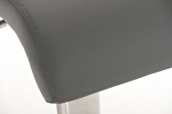 Tabouret de bar James Grey 57x41x93 Similicuir gris acier inoxydable 6