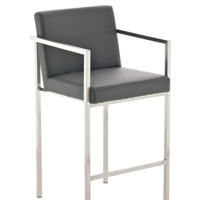 Tabouret de bar Atlantic Grey 54x49,5x97 Cuir artificiel gris acier inoxydable