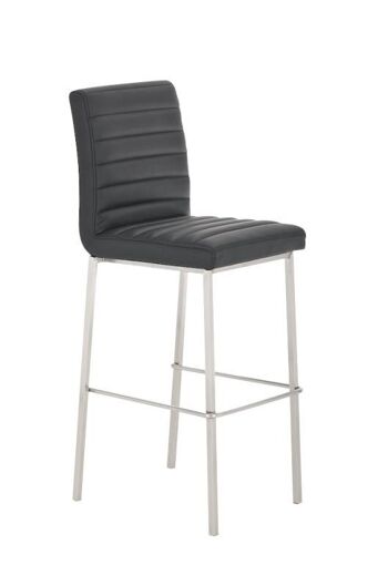 Tabouret de bar Corfu noir 54x43x114 métal noir acier inoxydable 1