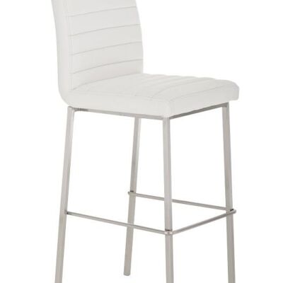 Taburete de bar Corfu blanco 54x43x114 metal blanco acero inoxidable