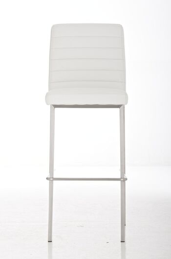 Tabouret de bar Corfu blanc 54x43x114 métal blanc acier inoxydable 2