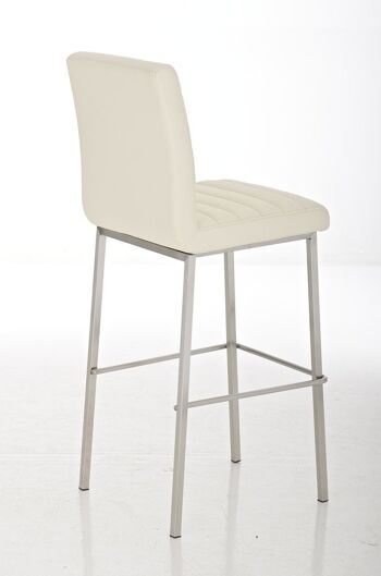 Tabouret de bar Corfu crème 54x43x114 crème métal inox 3