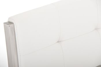 Tabouret de bar Aspri blanc 51x42x100 cuir artificiel blanc acier inoxydable 3