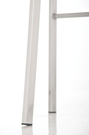 Tabouret de bar Aspri blanc 51x42x100 cuir artificiel blanc acier inoxydable 6