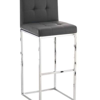 Bar stool Edinburgh C77 Gray 45x41x103.5 Gray artificial leather Chromed metal