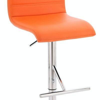 Bar stool Potsdam orange 47x46x114 orange leatherette Chromed metal
