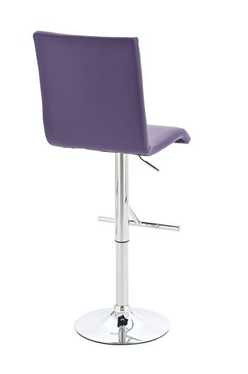 Tabouret de bar Potsdam violet 47x46x114 cuir artificiel violet Métal chromé 4