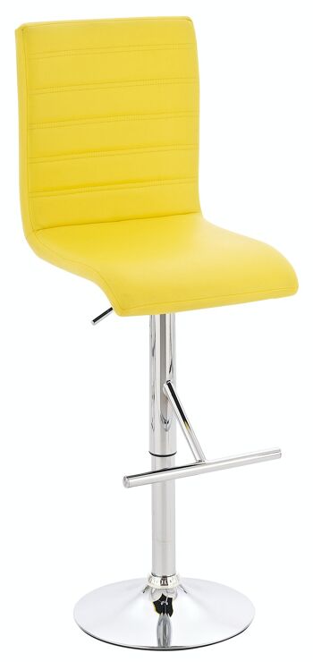 Tabouret de bar Potsdam jaune 47x46x114 cuir artificiel jaune Métal chromé 1