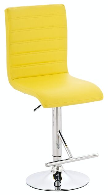 Tabouret de bar Potsdam jaune 47x46x114 cuir artificiel jaune Métal chromé 2