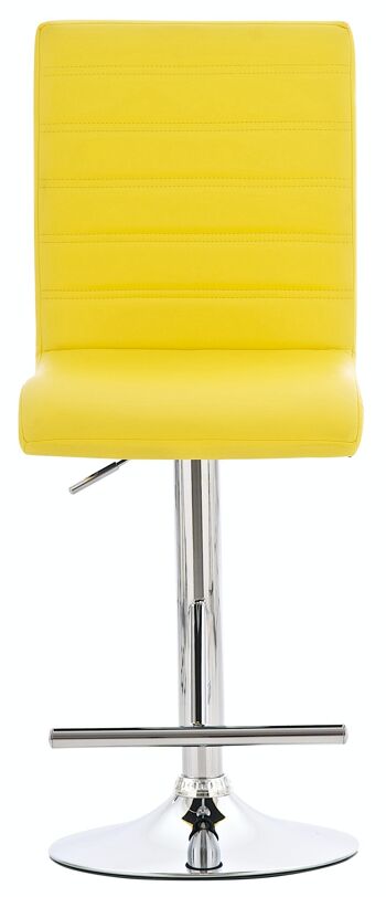 Tabouret de bar Potsdam jaune 47x46x114 cuir artificiel jaune Métal chromé 3