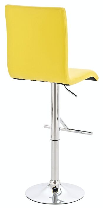 Tabouret de bar Potsdam jaune 47x46x114 cuir artificiel jaune Métal chromé 4