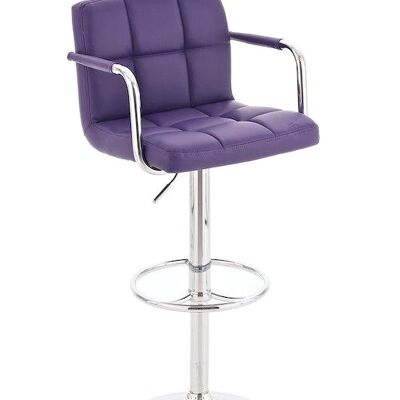 Bar stool Lucy purple 46x54x91 purple artificial leather Chromed metal