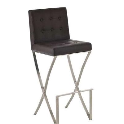 Bar stool Ballina C78EL brown 43x45x110 brown leatherette Chromed metal