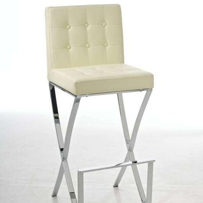 Bar stool Ballina C78EL cream 43x45x110 cream leatherette Chromed metal