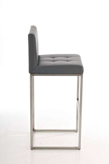 Tabouret de bar Edinburgh E77 Gris 45x41x103.5 Cuir artificiel gris acier inoxydable 3