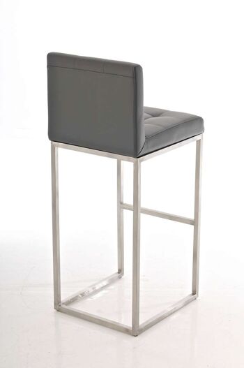 Tabouret de bar Edinburgh E77 Gris 45x41x103.5 Cuir artificiel gris acier inoxydable 4