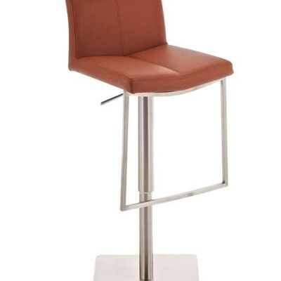 Tabouret de bar Lima cognac 43,5x45x80 cuir artificiel cognac acier inoxydable