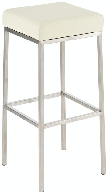 Tabouret de bar Montréal E80 crème 37x37x80 métal similicuir crème 1