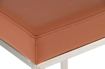 Tabouret de bar Montreal E80 cognac 37x37x80 métal simili cuir cognac 3