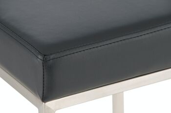 Tabouret de bar Montreal E85 noir 37x37x85 cuir artificiel noir métal 3