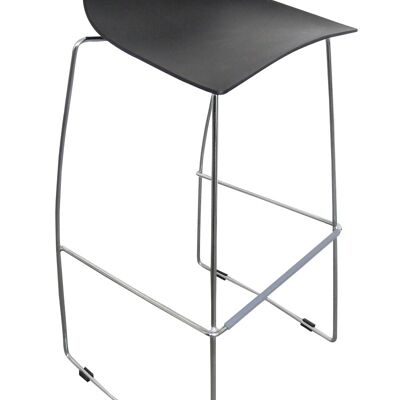 Taburete de bar Stella negro 45x48x86 metal negro Metal cromado