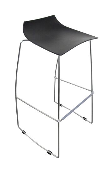 Tabouret de bar Stella noir 45x48x86 métal noir Métal chromé 1