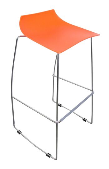 Tabouret de bar Stella orange 45x48x86 métal orange Métal chromé