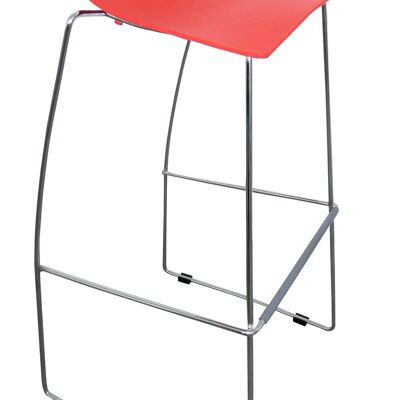 Taburete de bar Stella rojo 45x48x86 metal rojo Metal cromado