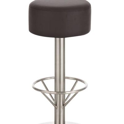 Tabouret de bar Pisa E76 marron 38x38x76 métal simili cuir marron