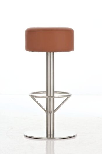 Tabouret de bar Pisa E76 marron clair 38x38x76 cuir artificiel marron clair métal 2