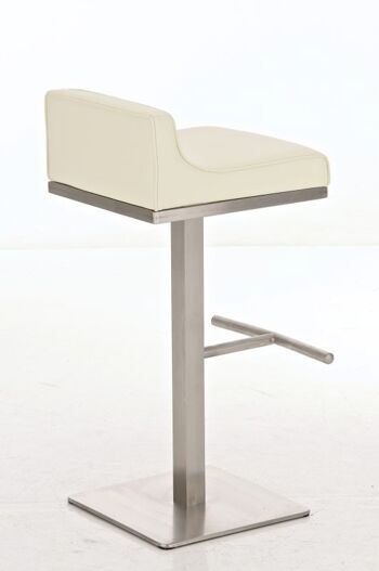 Tabouret de bar Graz crème 44x44x90 similicuir crème acier inoxydable 3